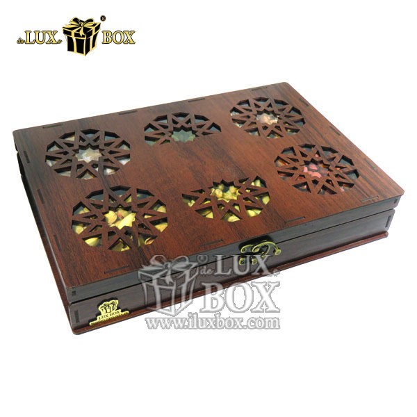 جعبه چوبی پذیرایی آجیل و خشکبار لوکس باکس کد LB016
