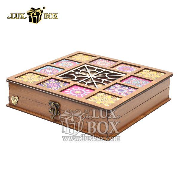 جعبه آجیل خشکبار پذیرایی چوبی لوکس باکس کد LB042