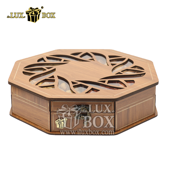 جعبه چوبی پذیرایی آجیل و خشکبار لوکس باکس کد LB023
