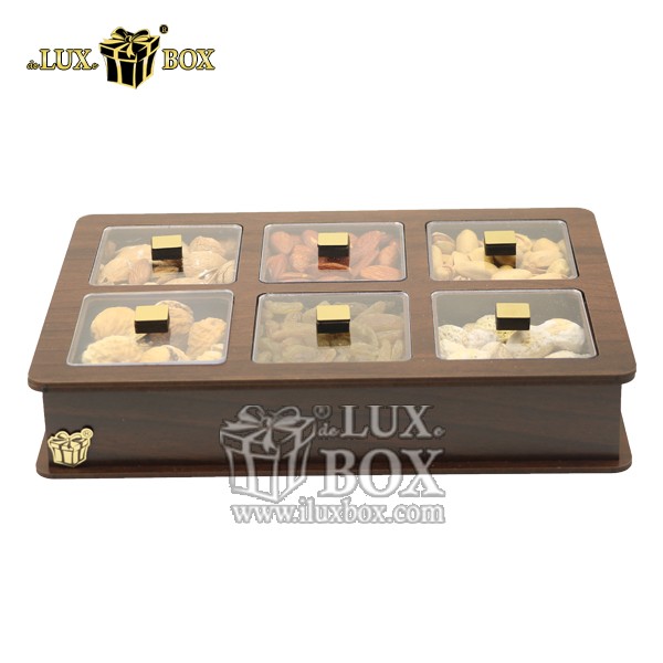 جعبه پذیرایی آجیل و خشکبار چوبی لوکس باکس کد LB11-1