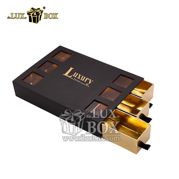 جعبه آجیلی 6 کشو طلاکوب لوکس باکس LB0111