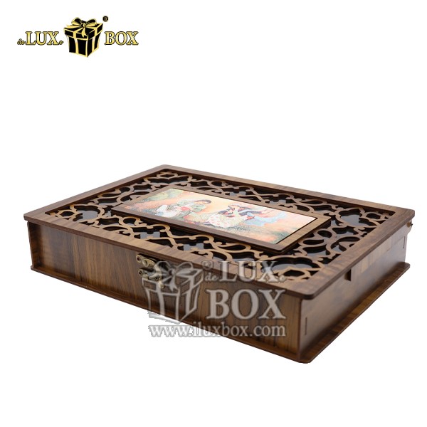 جعبه چوبی ارزان کلاسیک آجیل لوکس باکس کد LB044-E