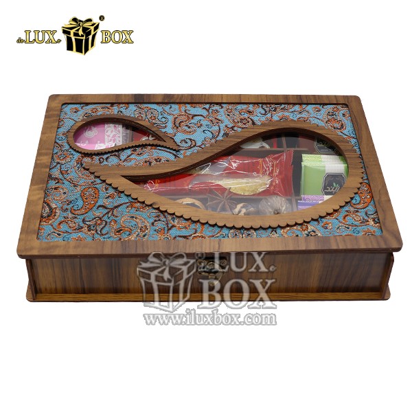 جعبه اقتصادی چوبی ترمه آجیل لوکس باکس کد LB051-E