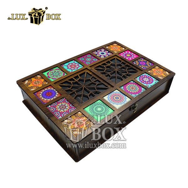 جعبه چوبی ارزان طرح صنعتی خشکبار لوکس باکس کد LB046-E