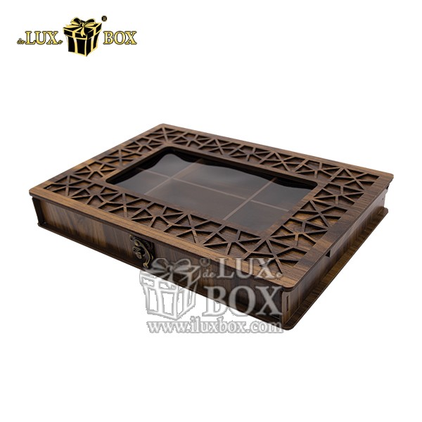 جعبه چوبی طرحدار آجیل و خشکبار لوکس باکس کد LB060-E